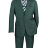 Nola Collection - Hunter Green Regular Fit 2 Piece Suit Flat Front Pants With 2″ Elastic Waist Band