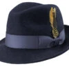 Pinch Crushable Wool Snap Brim Hat In Navy