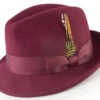 Pinch Crushable Wool Snap Brim Hat In Wine