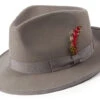 Gray Dress Hat Wool Wide Brim