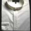 Men's Banded Collar Embroidered Shirt In Ivory