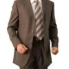 Regular Fit 2 Piece Suit Tone On Tone Stripe In Dark Cocoa
