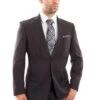 Ares Collection - Stripe Tone On Tone Regular Fit Suit 2 Button 2 Piece In Gray