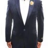 Empire Collection - Navy Velvet Stripe Sports Coat Modern Fit