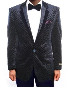 Empire Collection - Vintage Pattern Blazer Regular Fit Navy