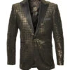 Empire Collection - Gold Sequin Texture Design Sports Coat Slim Fit In Black