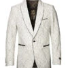 Empire Collection - White Floral Solid Pattern Sports Coat Slim Fit