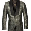 Empire Collection - Gold Paisley Pattern Shawl Collar Sports Coat Slim Fit