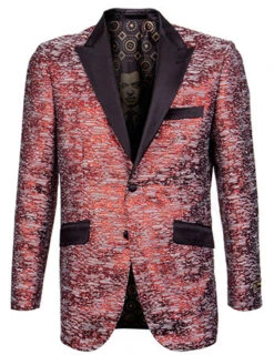 Empire Collection - Slim Fit Formal Dinner Show Blazer In Red