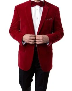 Men's Regular Fit Blazer 2 Button With One Welt Chest Pocket Red