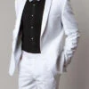 Regular Fit White 2 Piece Tuxedo With Slim Satin Lapel