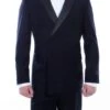 Double Breasted Slim Fit Tuxedo Navy With Black Satin Peak Lapel