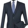 Navy Slim Fit Men's 2 Piece Business Suit 2 Button