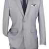Slim Fit Men's Suit 2 Piece 2 Button In Light Gray