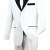 Men's Prom Tuxedo 2 Piece Fancy Lapel In White 2 Button Design