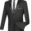 Excalibur Collection - Slim Fit Tuxedo 2 Piece 2 Buttons Design In Black