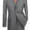 Atrani Collection - Regular Fit Windowpane Suit 3 Piece In Gray