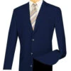 Navy Regular Fit 3 Button Blazer