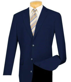 Navy Regular Fit 3 Button Blazer