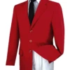 Red Regular Fit 3 Button Blazer