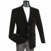 Velvet Regular Fit Fashion Jacket In Black