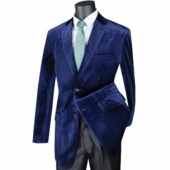 Velvet Regular Fit Fashion Jacket In Sapphire