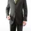 Regular Fit 2 Piece Suit 3 Button In Dark Olive