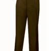 Brown Dress Pants Regular Leg Pleated Pre-hemmed With Cuffs