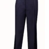 Navy Regular Leg Pleated Pants Pre-hemmed With Cuffs