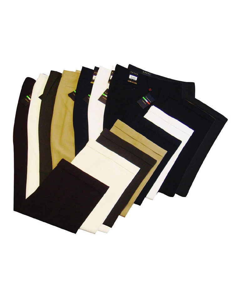 Navy Regular Leg Pleated Pants Pre-hemmed With Cuffs - Image 3