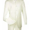 Master Collection - Regular Fit Men's 2 Piece Banded Collar Tuxedo Ivory