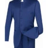 Master Collection - Regular Fit Men's 2 Piece Banded Collar Tuxedo Navy