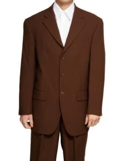 Mont Blanc Collection - Regular Fit Suit 3 Button 2 Piece In Brown
