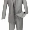 Slim Fit Suit 3 Piece 2 Button In Medium Gray
