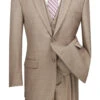 Olympia Collection - Glen Plaid Regular Fit Suit 3 Piece Tan